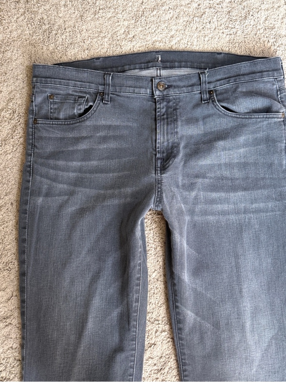 Seven for all mankind jeans size 40 Mens Gray Tapered Leg Zipper Fly Denim - Picture 6 of 7
